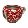 Taza Chocolatera Grande Fondo Blanco Con Rojo Y Sagrado Corazon